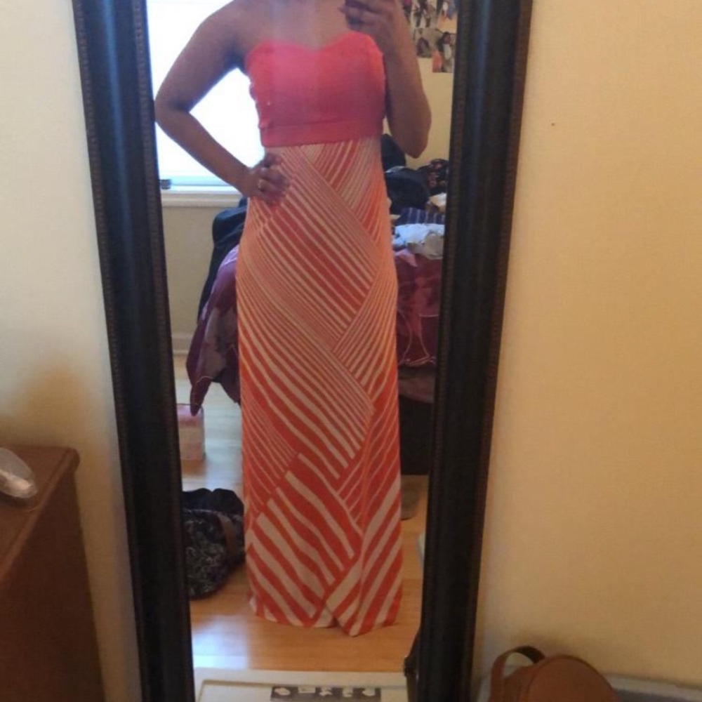 Coral maxi dress